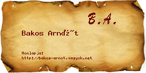 Bakos Arnót névjegykártya