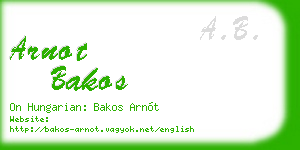 arnot bakos business card